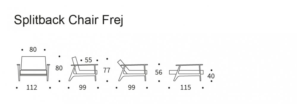 INNOVATION LIVING  Fauteuil design SPLITBACK FREJ 531 - Bouclé Off White convertible lit 90*115 cm accoudoirs chêne fumé